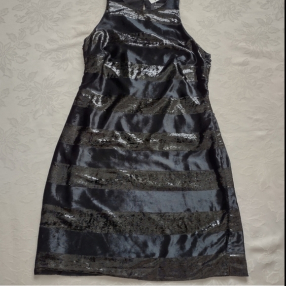 Banana Republic Limited Edition Made in Portugal black striped Cocktail Dress - Picture 2 of 12